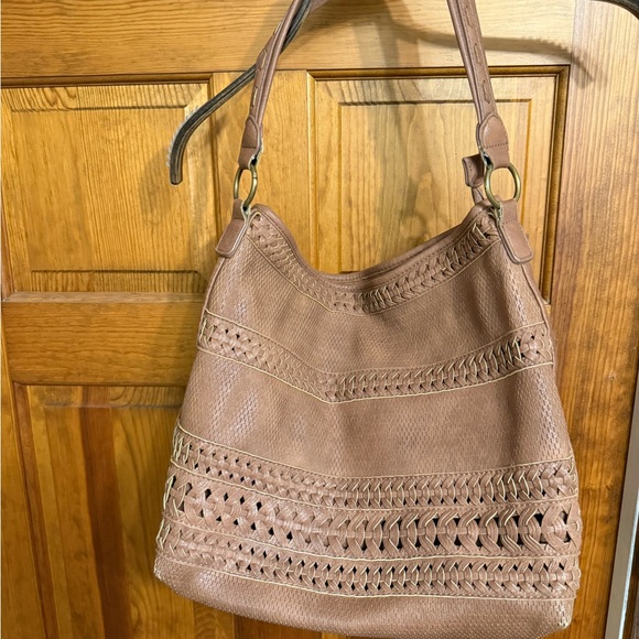 Antik Kraft Brown Hobo Bag with Woven Details - Picture 2 of 6
